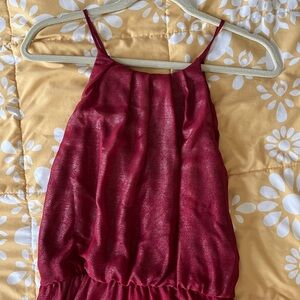 Red halter dress